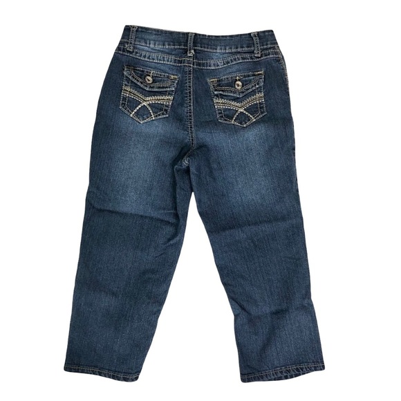 Cato Cropped Jeans Sz 4 Embroidered Pockets - Picture 7 of 7